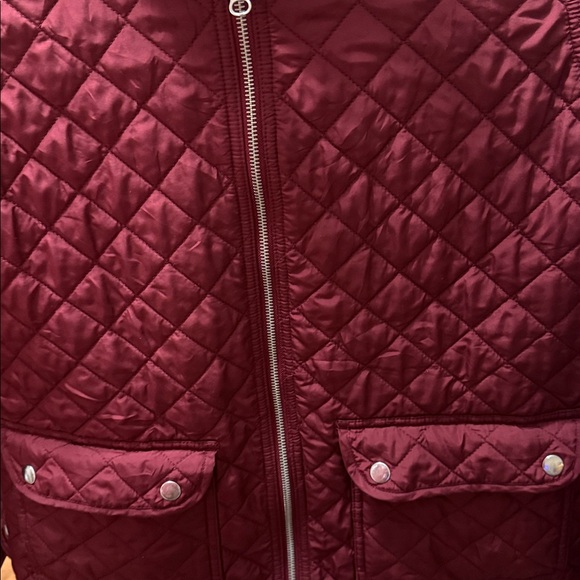 Croft & Barrow Women's Quilted Puffer Jacket - Deep Red - Picture 3 of 4